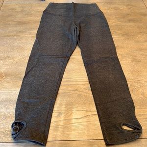 Aerie charcoal leggings with ankle cutout